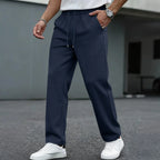 Adriano | Pantaloni da uomo con vita elasticizzata, coulisse, gamba dritta, stile elegante casual