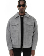 Men's Suede-Look Field Jacket with Pockets original product photo
