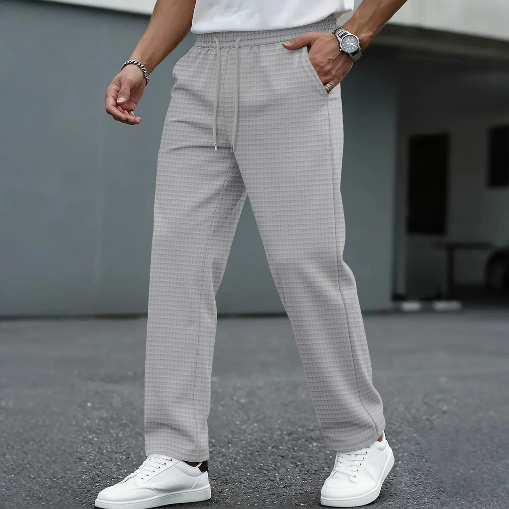 Adriano | Pantaloni da uomo con vita elasticizzata, coulisse, gamba dritta, stile elegante casual