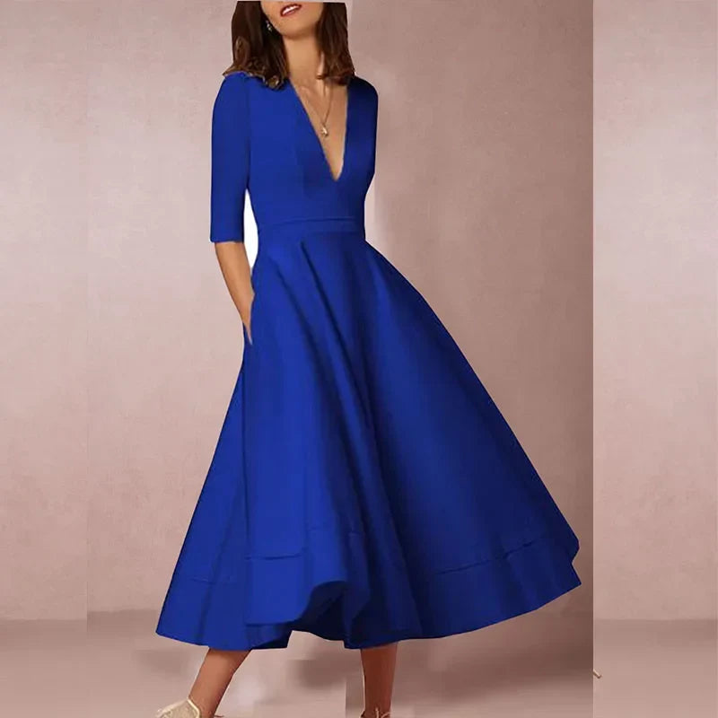 Rosalia | Women's Vintage 1960s A-Line Swing Dress – Blue