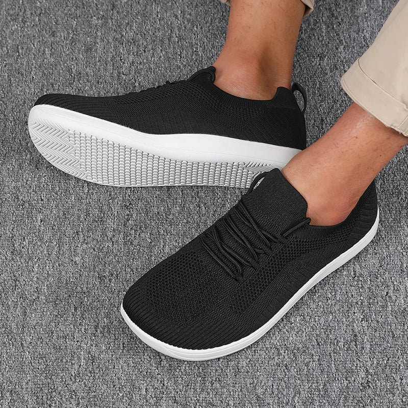 Sneakers da uomo in mesh traspirante, punta larga, soletta ammortizzata, scarpe leggere da tutti i giorni