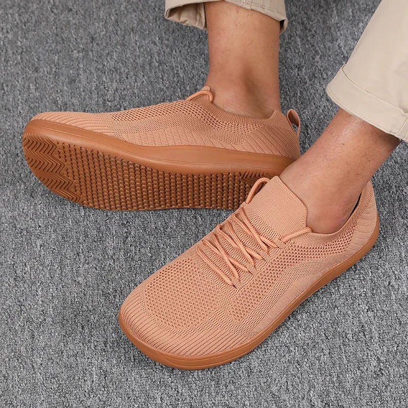 Sneakers da uomo in mesh traspirante, punta larga, soletta ammortizzata, scarpe leggere da tutti i giorni
