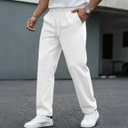 Adriano | Pantaloni da uomo con vita elasticizzata, coulisse, gamba dritta, stile elegante casual