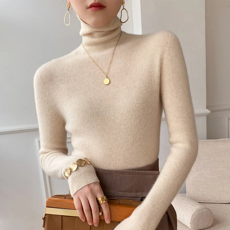 Lucrezia | Women's Classic High-Neck Knitted Jumper