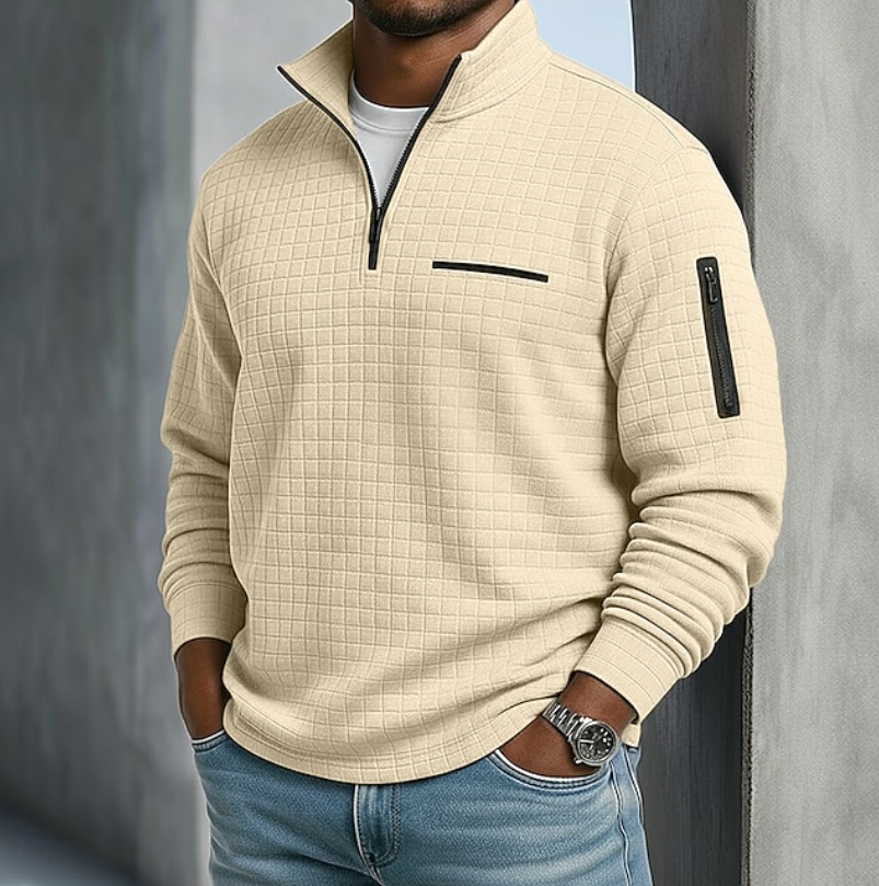 Roberto | Men's Long-Sleeve Waffle-Texture Casual Shirt original photo 5