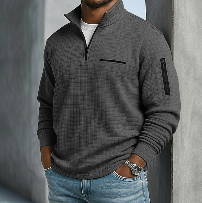 Roberto | Men's Long-Sleeve Waffle-Texture Casual Shirt original photo 7