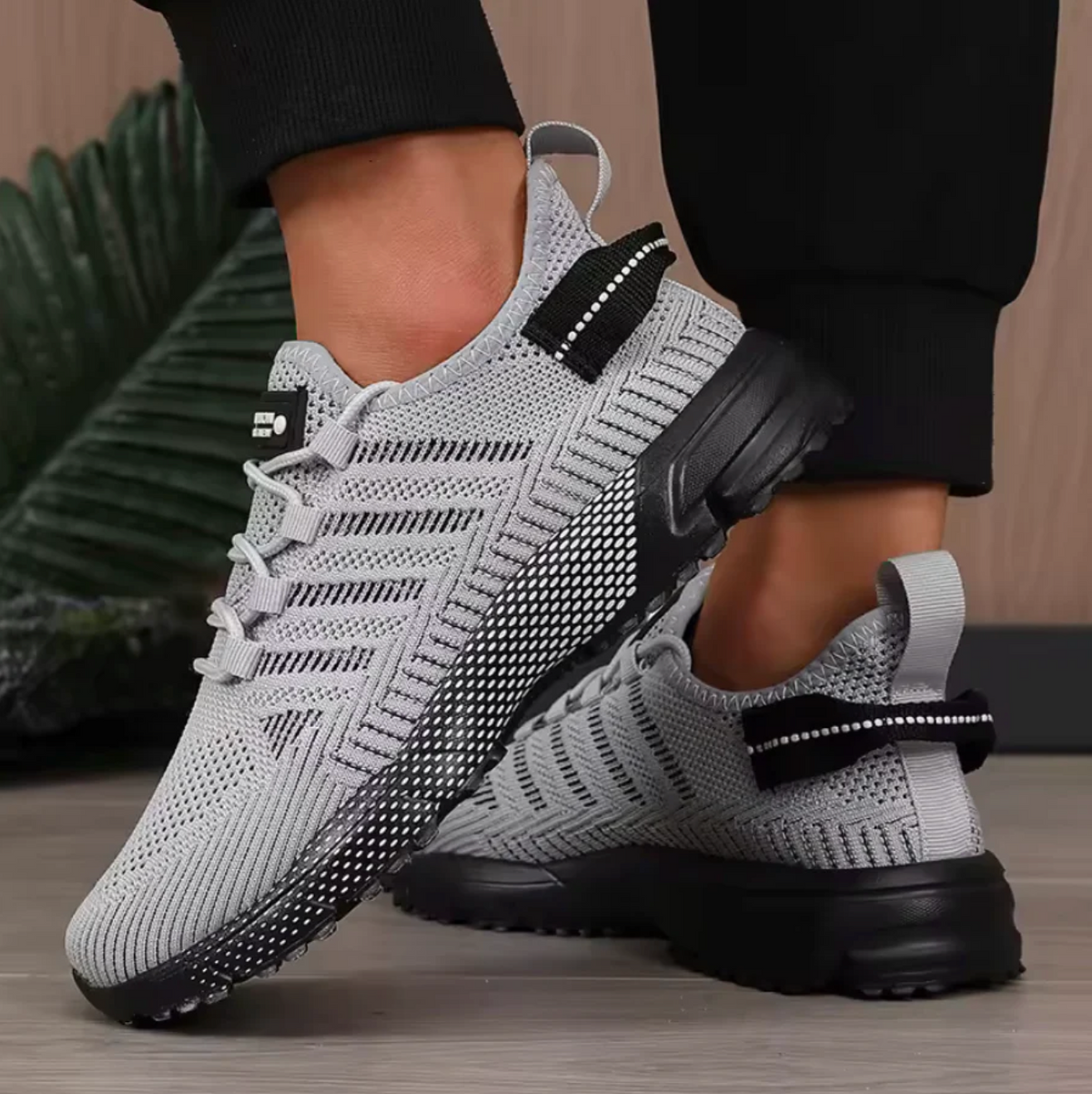 Sebastiano | Men's Lightweight Mesh-Look Everyday Sneakers – Grey