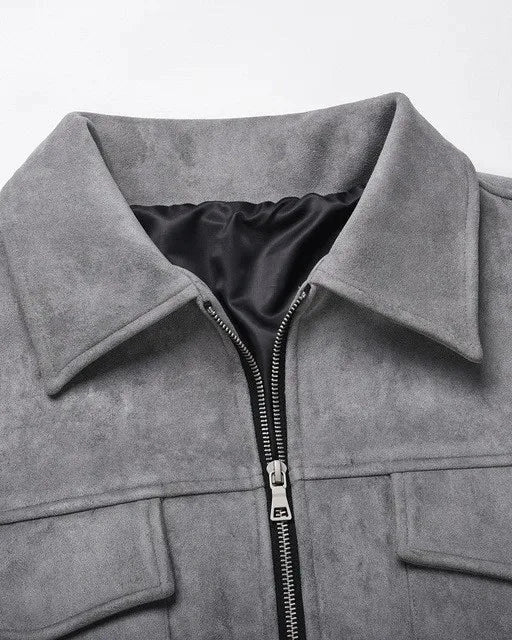 Men's Suede-Look Field Jacket with Pockets original product photo