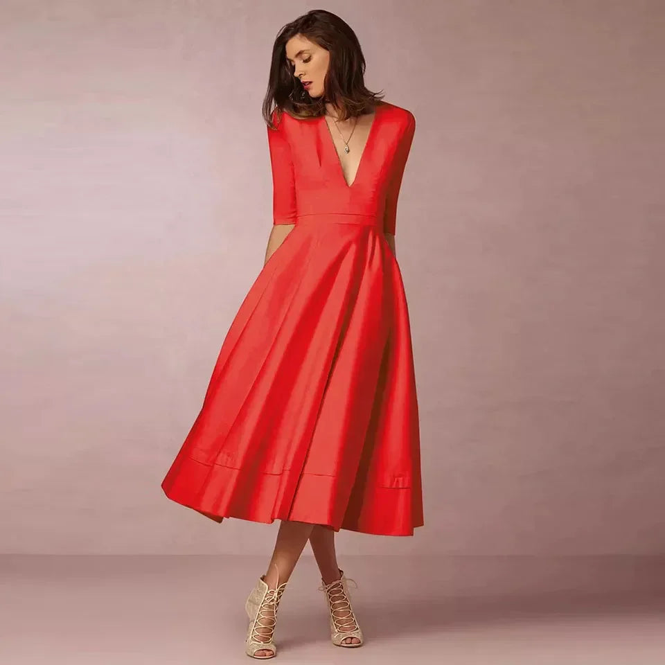 Rosalia | Women's Vintage 1960s A-Line Swing Dress – Red