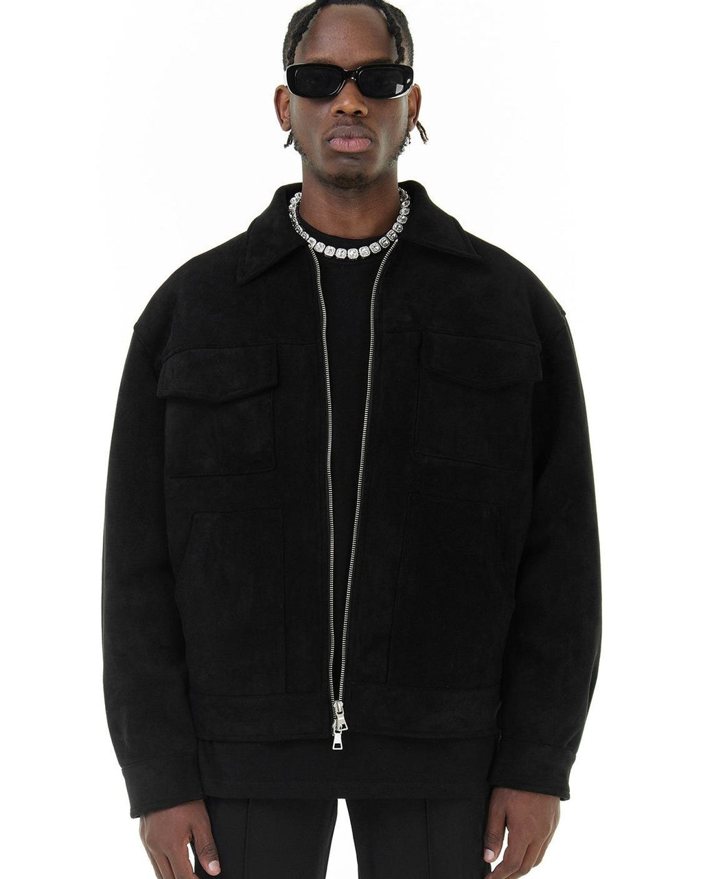 Men's Suede-Look Field Jacket with Pockets original product photo