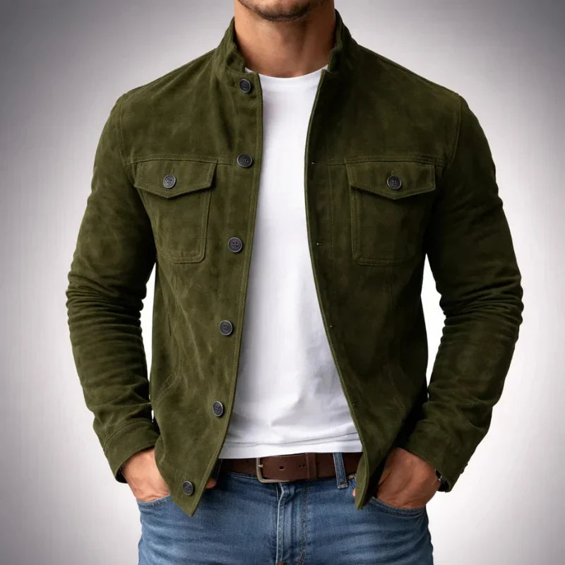 Salvatore | Men's Suede-Look Flap-Pocket Casual Jacket original photo 1