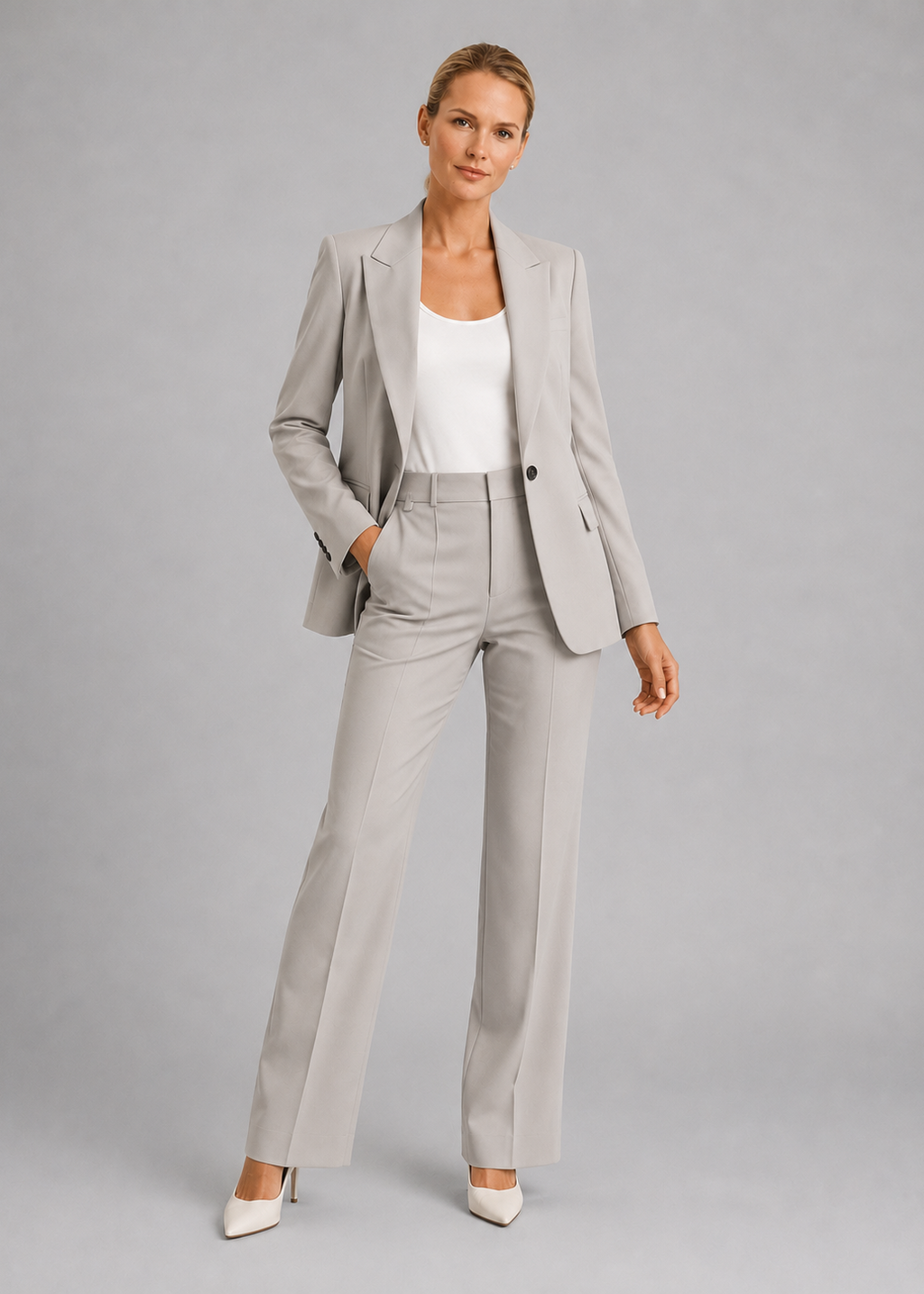 Federica | Women's Structured Blazer and High-Waisted Trousers Suit, original retailer photo 4