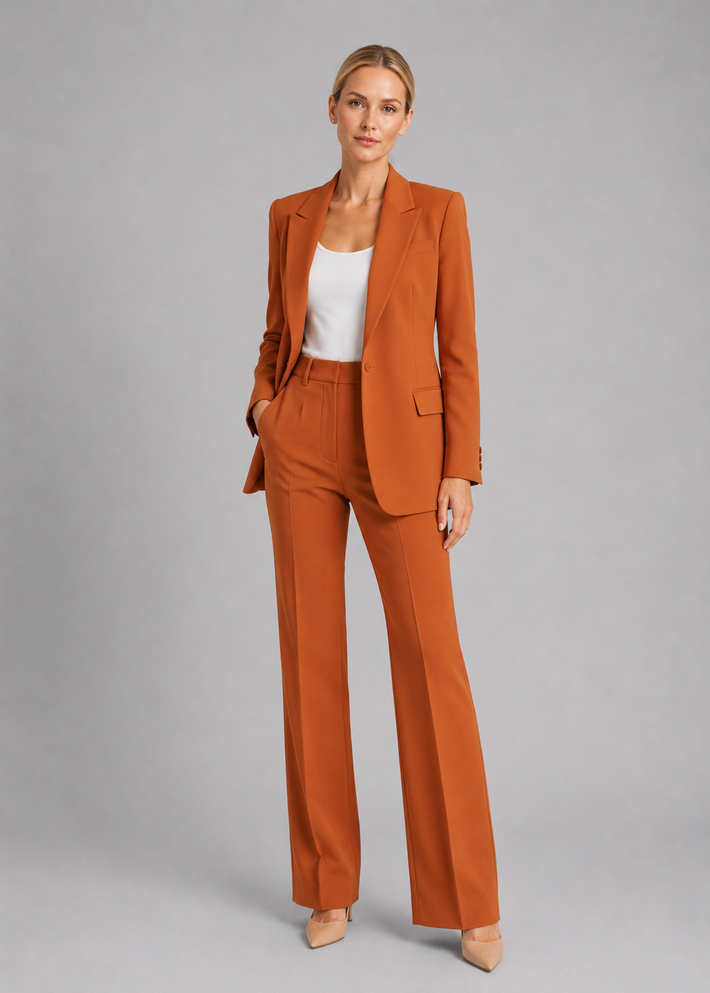Federica | Women's Structured Blazer and High-Waisted Trousers Suit, original retailer photo 7