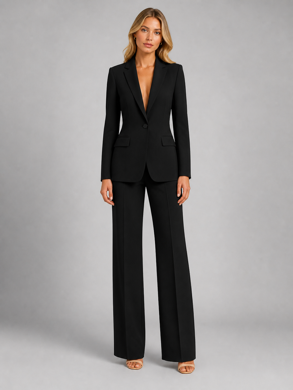 Beatrice | Women's Tailored Blazer and Wide-Leg Trousers Set