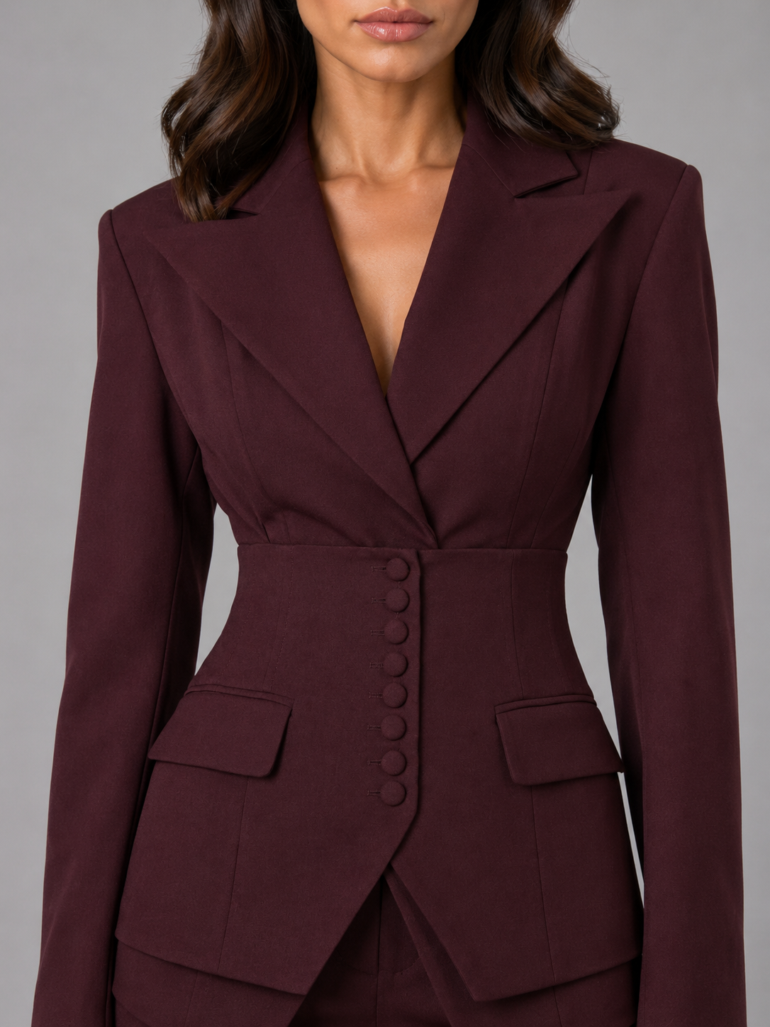 Eleonora | Women's Cinched-Waist Blazer and Wide-Leg Trousers Set