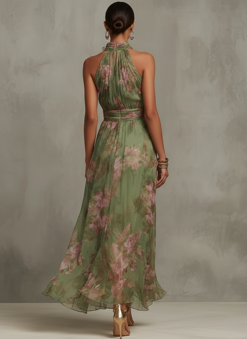 Floral halter maxi dress second view