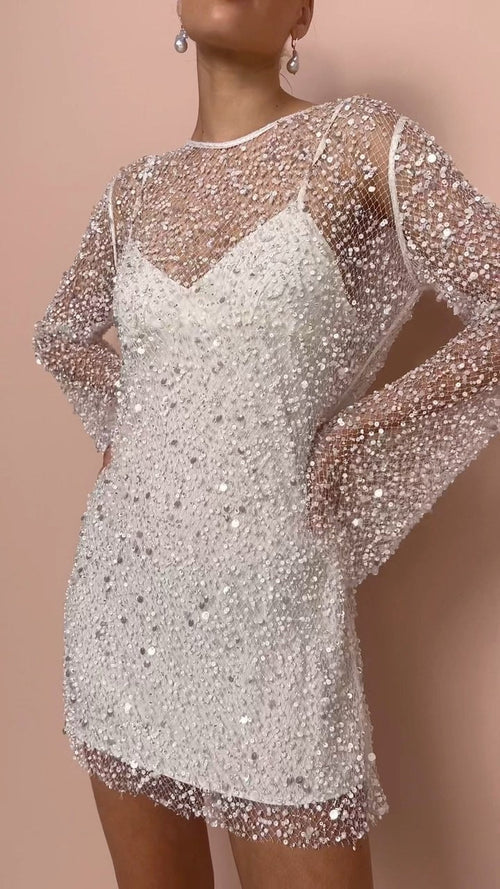 Annalisa | Women's Sleeveless Glitter Party Mini Dress