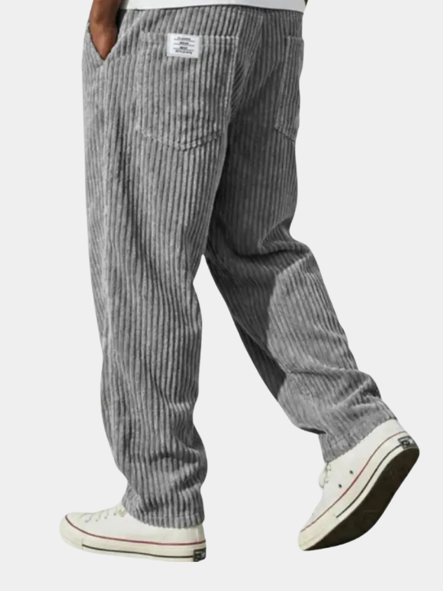 Men's Drawstring Corduroy Straight-Leg Trousers original photo 11