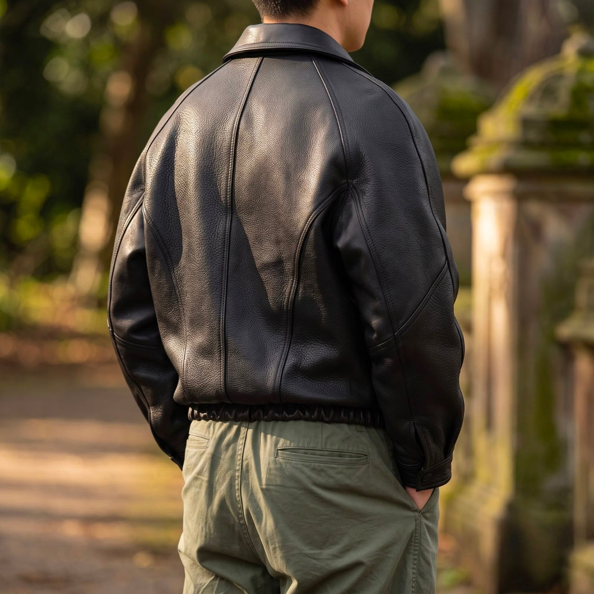 Men's Structured Zip-Front Collared Jacket original photo 3