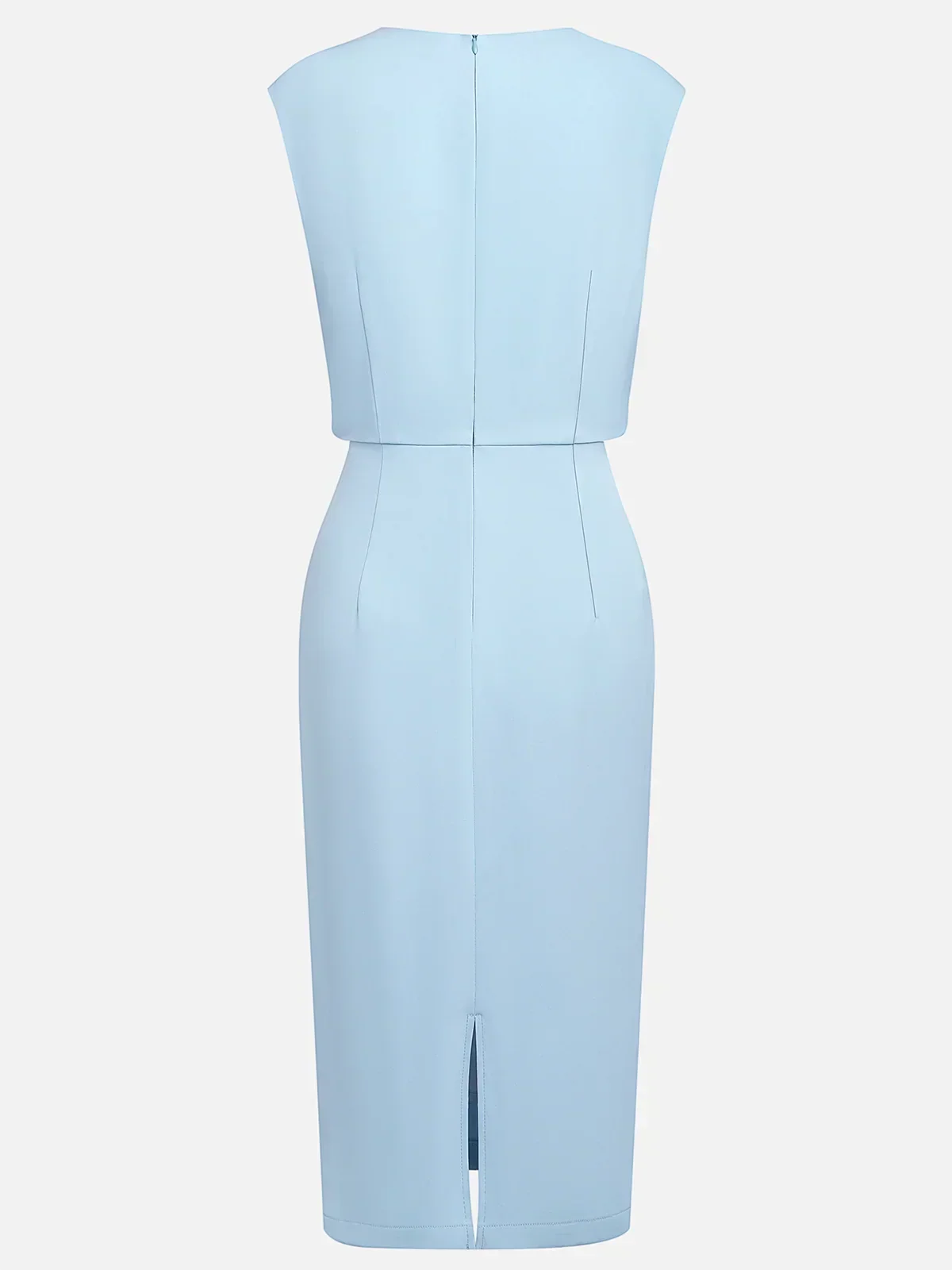Amalia | Women's Side-Draped Midi Dress with Keyhole Neckline - source product image 5
