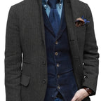Roberto | Blazer da uomo effetto tweed con rever a lancia, stile vintage e leggera elasticità
