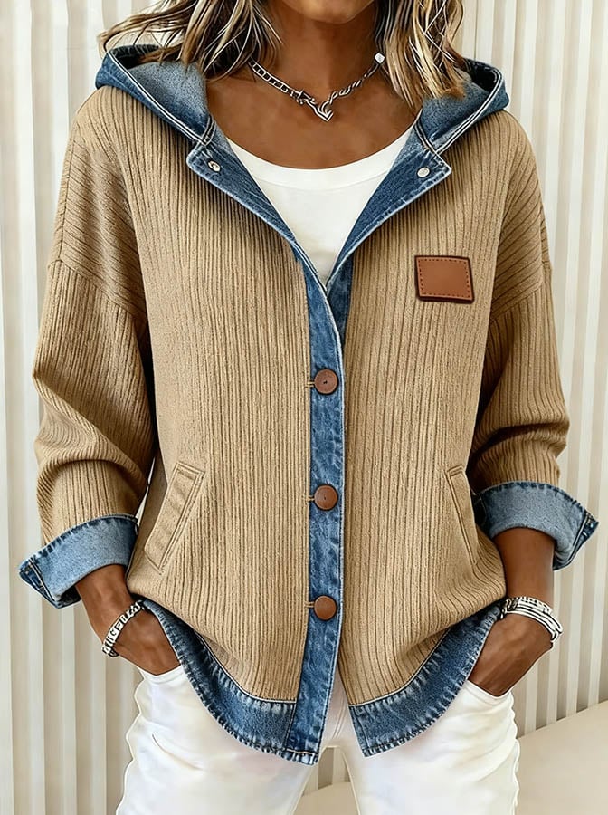 Marcella | Women's Relaxed Patchwork Contrast-Colour Jacket — original product photo 1