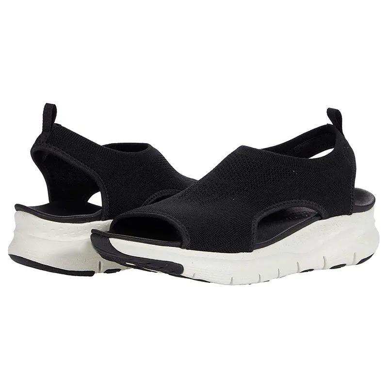 Tiziana | Women's Slip-On Summer Sandals with Contoured Footbed – Black