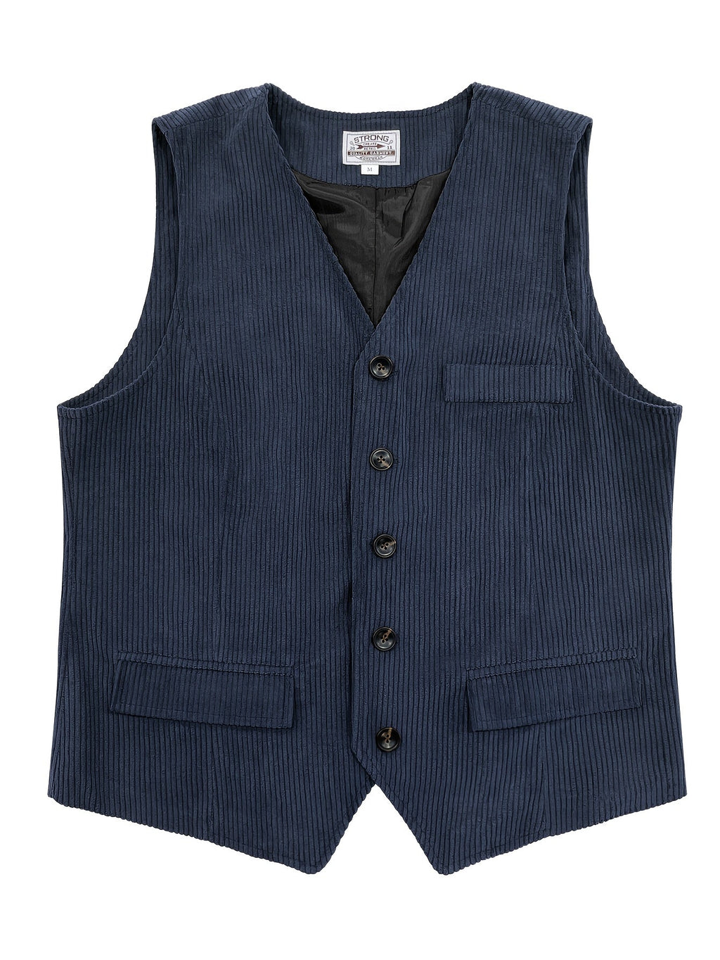 Sergio | Gilet da uomo con scollo a V, chiusura frontale con bottoni, texture, stile vintage