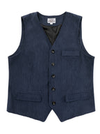 Sergio | Gilet da uomo con scollo a V, chiusura frontale con bottoni, texture, stile vintage