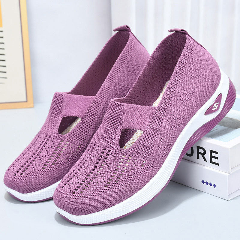 Elvira | Women's Slip-On Mesh-Look Walking Sneakers – Pink
