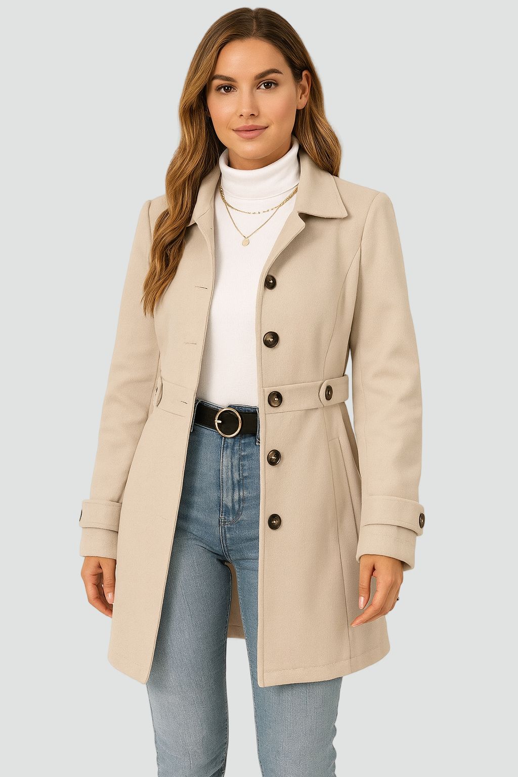 Giulia | Women's Classic Belted Mid-Season Trench Coat original photo 1