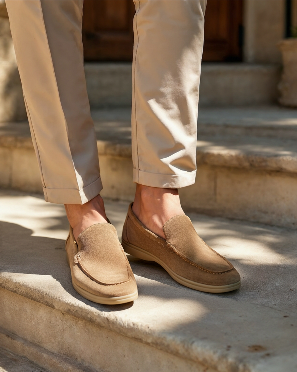 Men's Suede-Look Slip-On Loafers source product photo