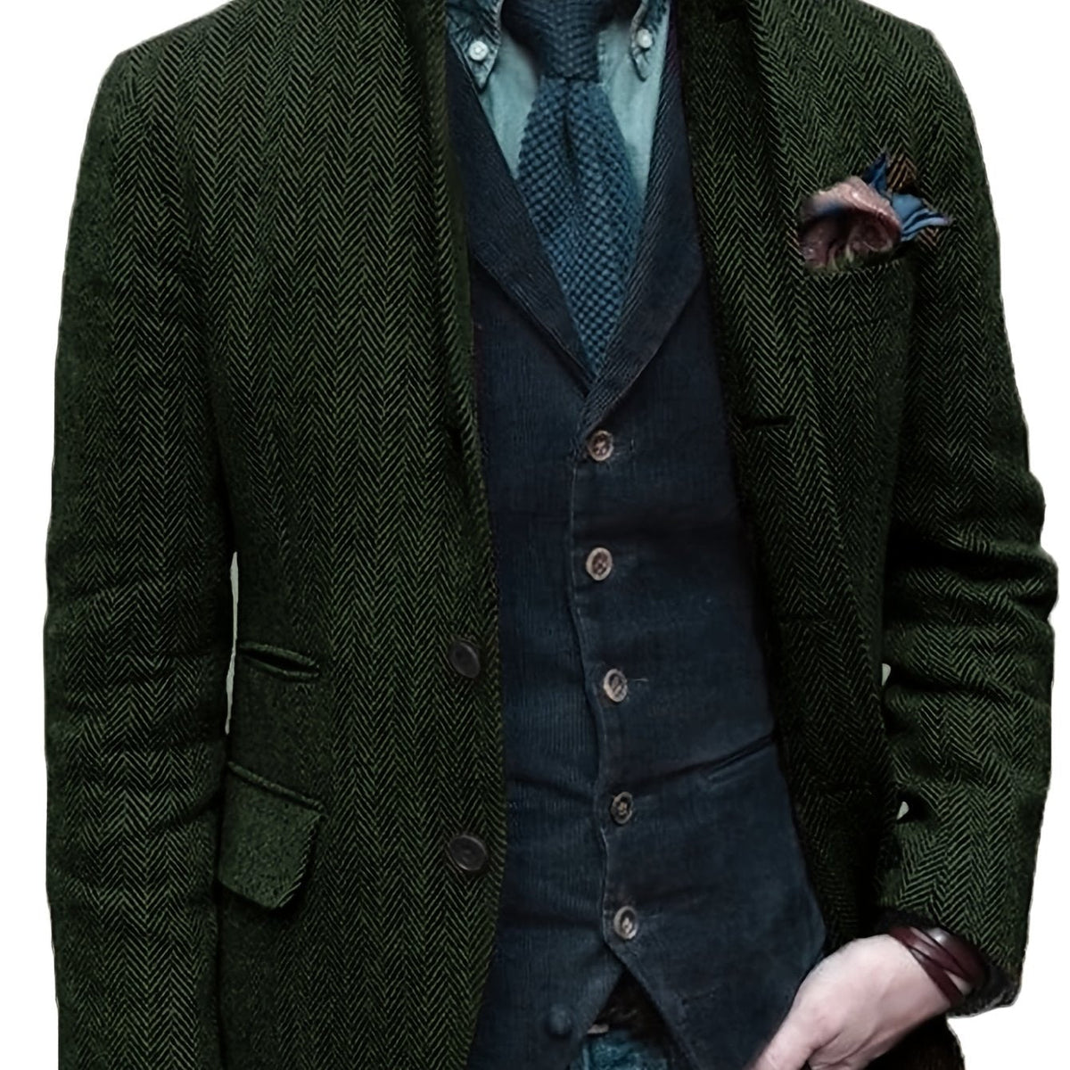 Roberto | Blazer da uomo effetto tweed con rever a lancia, stile vintage e leggera elasticità
