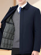 Claudio | Giacca da uomo con chiusura a zip, rever dentellato, trapuntata e foderata, vestibilità classica