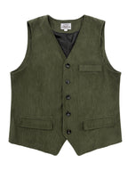 Sergio | Gilet da uomo con scollo a V, chiusura frontale con bottoni, texture, stile vintage