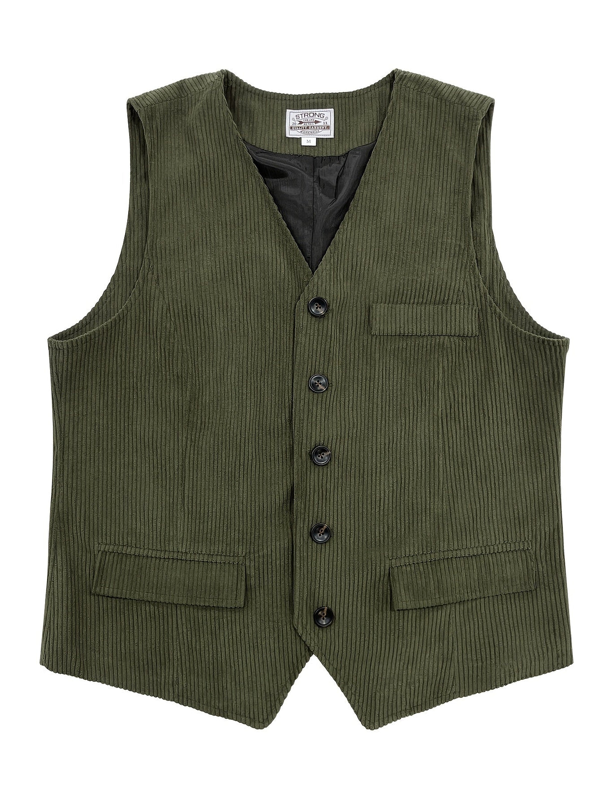 Sergio | Gilet da uomo con scollo a V, chiusura frontale con bottoni, texture, stile vintage
