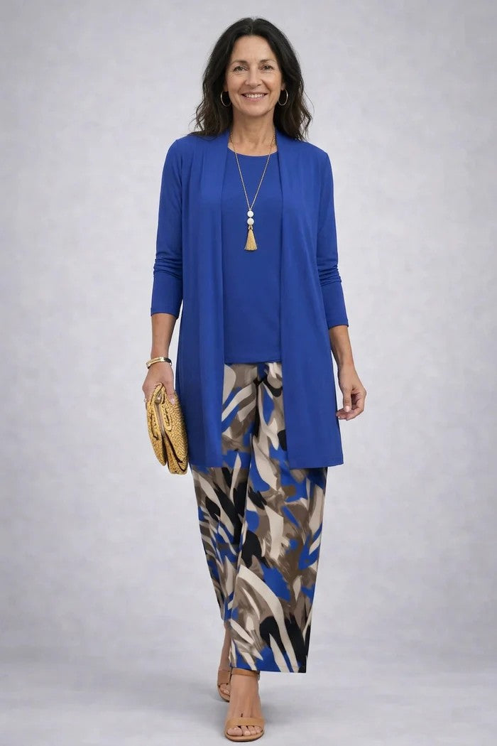 Women's Printed Jacket, Tunic and Trousers Three-Piece Set – source image 2