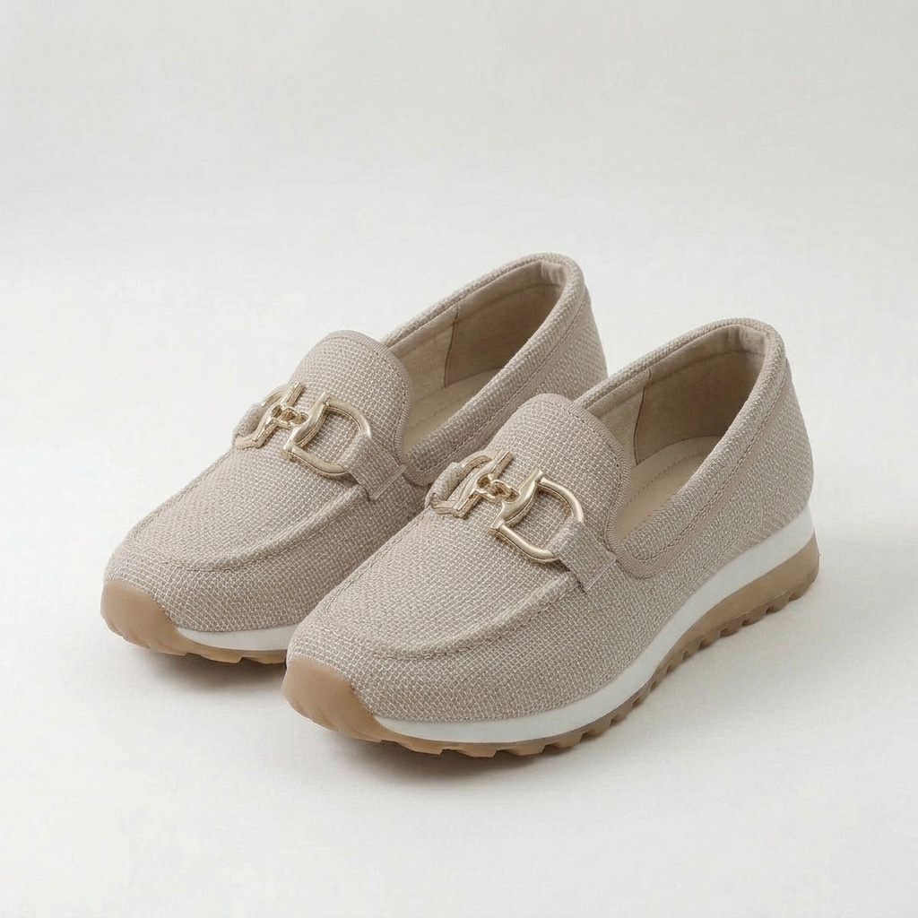Marina | Women's Slip-On Sneaker-Style Loafers with Gold-Tone Accent - authentic source photo 1