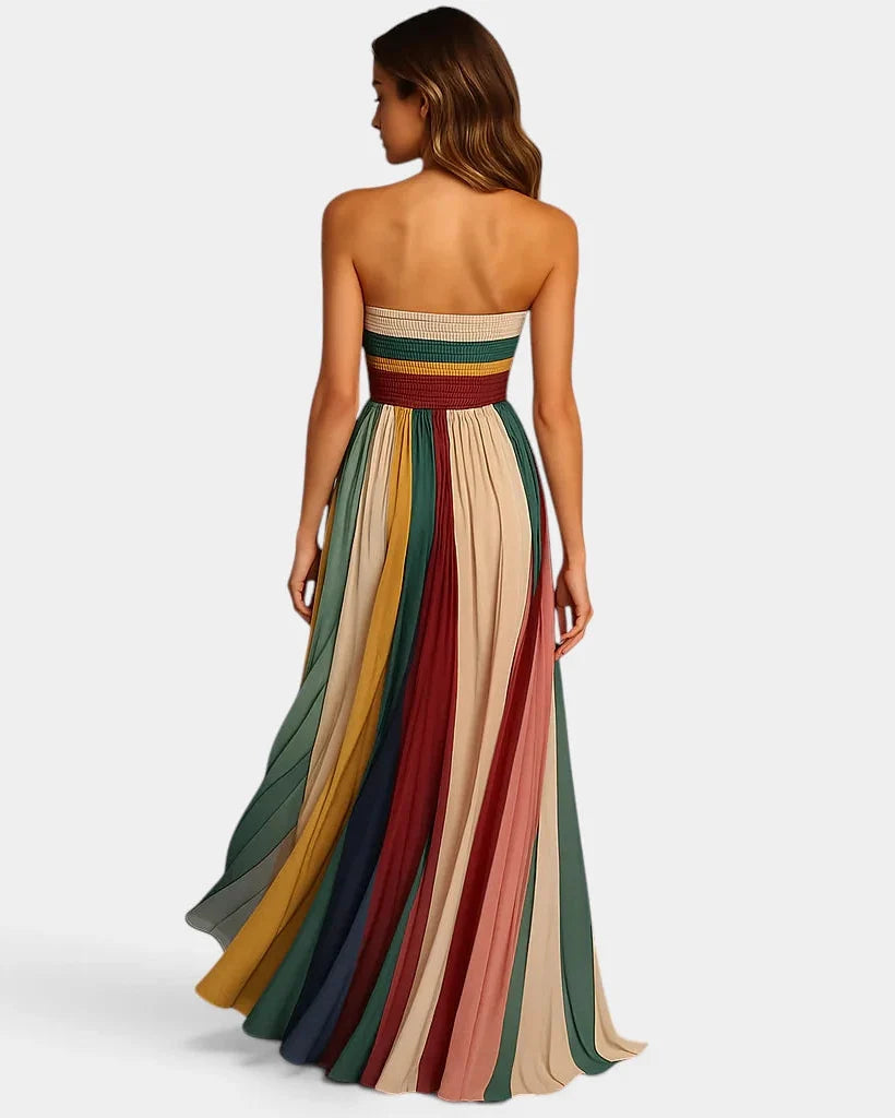 Women's Strapless Pleated A-Line Maxi Dress product image