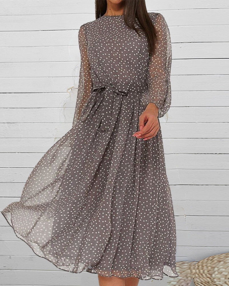 Women's Polka-Dot A-Line Knee-Length Dress original photo 2