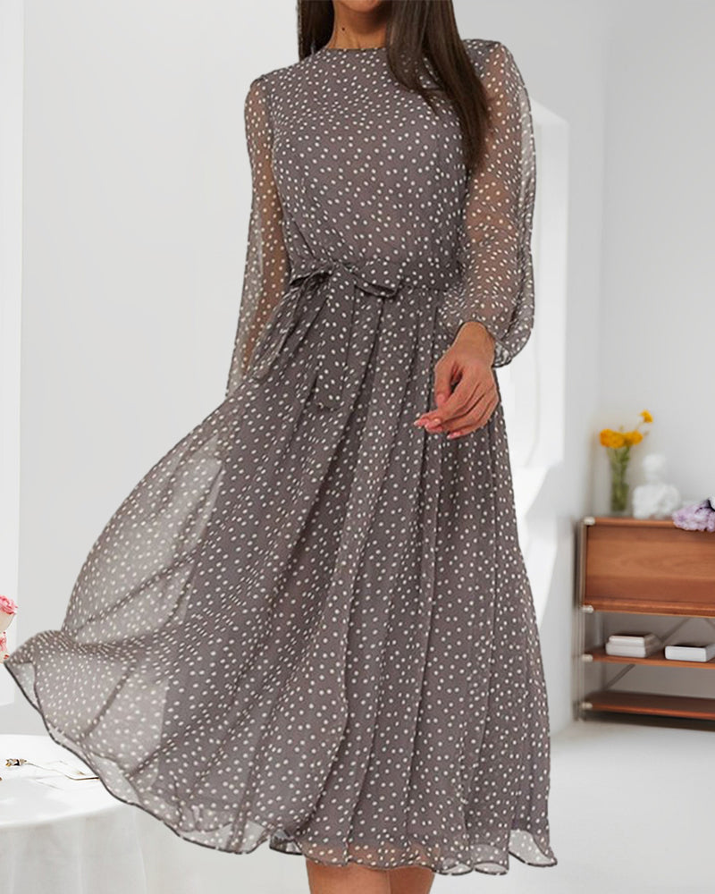 Women's Polka-Dot A-Line Knee-Length Dress original photo 3