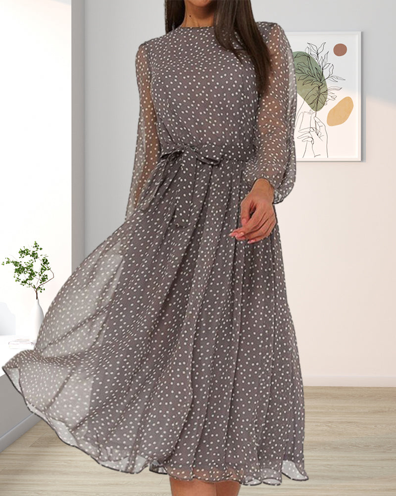 Women's Polka-Dot A-Line Knee-Length Dress original photo 4