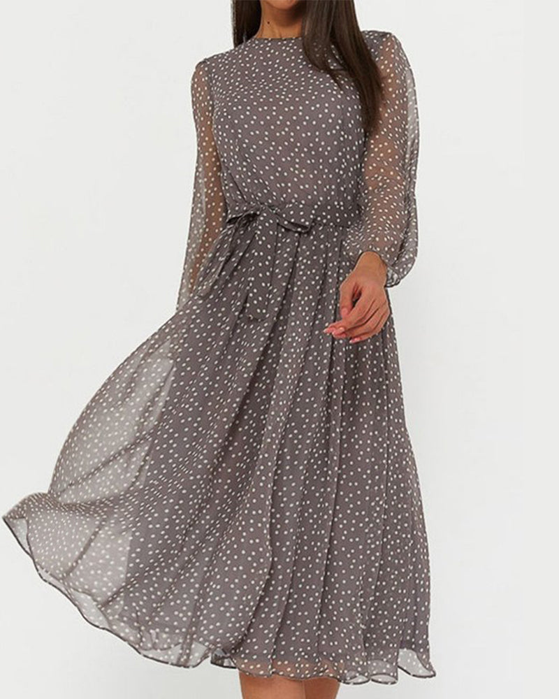 Women's Polka-Dot A-Line Knee-Length Dress original photo 1