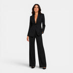 Women's tailored blazer and wide leg trousers suit