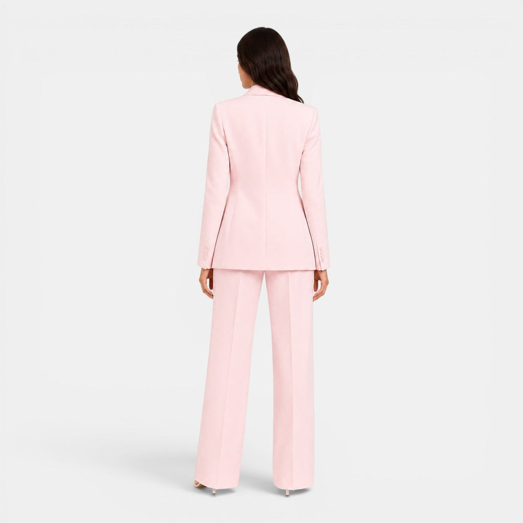 Women's tailored blazer and wide leg trousers suit