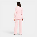 Women's tailored blazer and wide leg trousers suit
