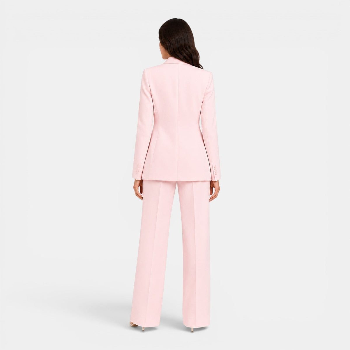 Women's tailored blazer and wide leg trousers suit