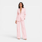 Women's tailored blazer and wide leg trousers suit