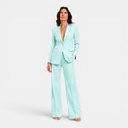 Women's tailored blazer and wide leg trousers suit