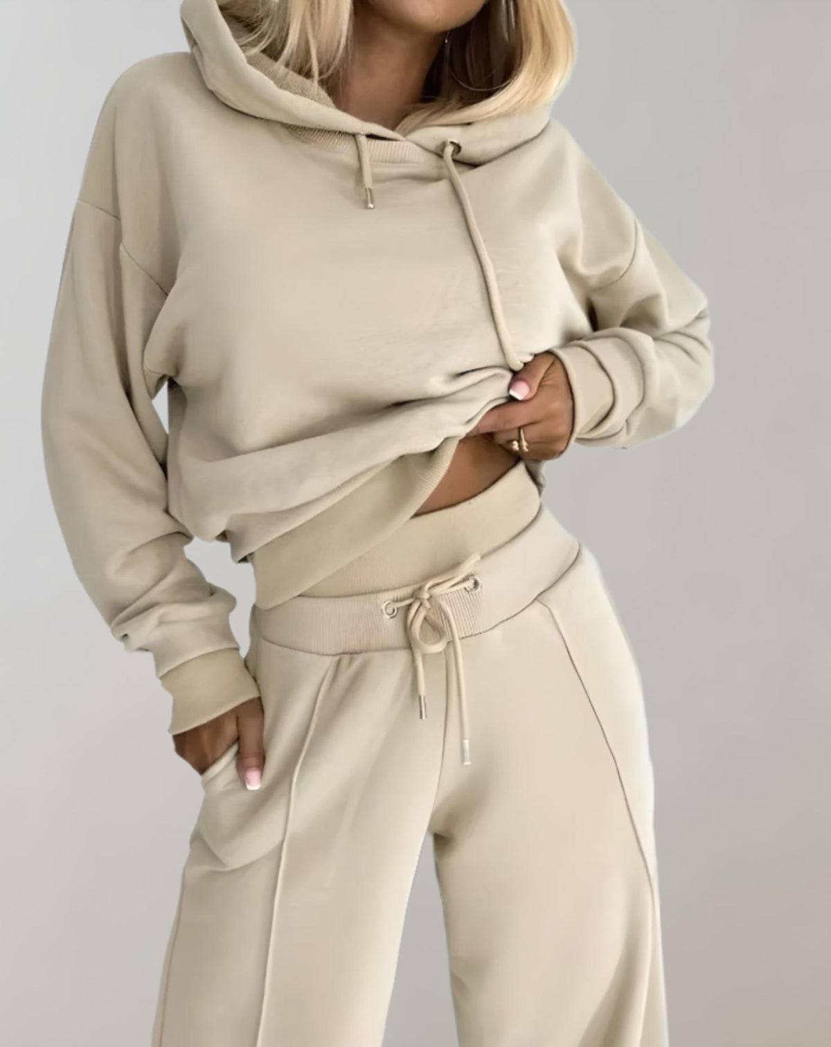 Women's Hooded Top and Wide-Leg Trousers Set original photo 6
